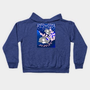 Cherry blossoms and the dolphin dance Kids Hoodie